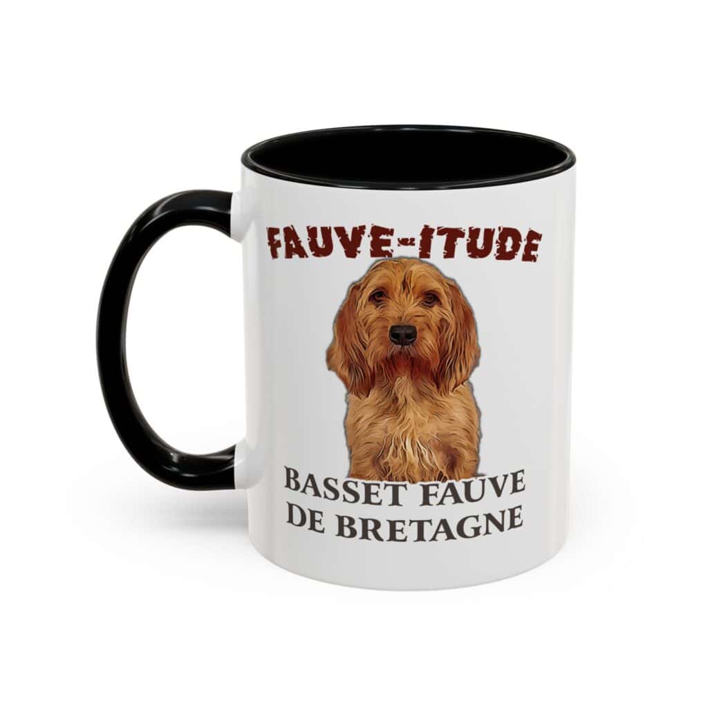 Fauve de Bretagne dog illustration mug black handle